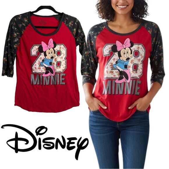 Disney Other - Disney Minnie Mouse Bright Red Junior Top Large